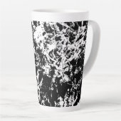 Zwart-wit Abstracte ijsvorming Latte Mok (Rechterhoek)