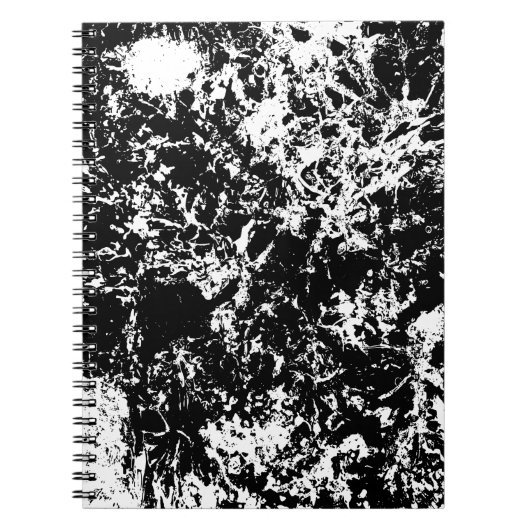 Zwart-wit Abstracte ijsvorming Notitieboek (Voorkant)