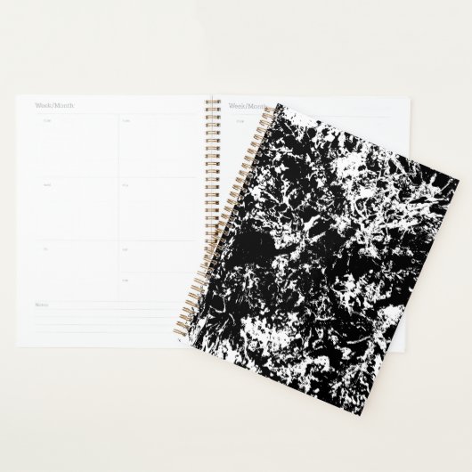 Zwart-wit Abstracte ijsvorming Planner (Display)