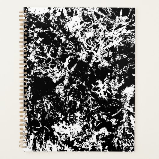 Zwart-wit Abstracte ijsvorming Planner (Voorkant)