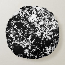 Zwart-wit Abstracte ijsvorming Rond Kussen
