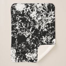 Zwart-wit Abstracte ijsvorming Sherpa Deken