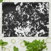 Zwart-wit Abstracte ijsvorming Theedoek (Gevouwen)