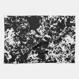 Zwart-wit Abstracte ijsvorming Theedoek