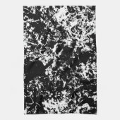 Zwart-wit Abstracte ijsvorming Theedoek (Verticaal)