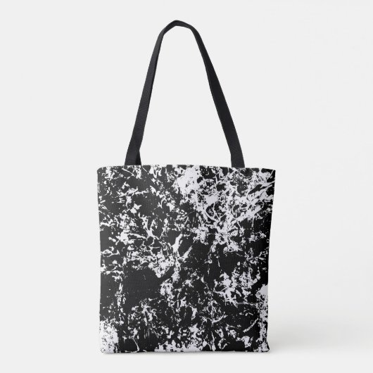 Zwart-wit Abstracte ijsvorming Tote Bag (Achterkant)