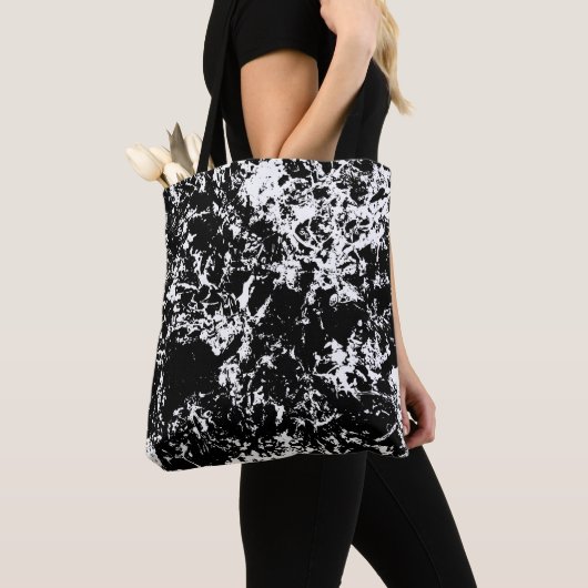 Zwart-wit Abstracte ijsvorming Tote Bag (Dichtbij)