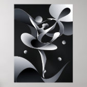 Zwart-wit Abstracte kunst, Modern Dancer Poster (Voorkant)
