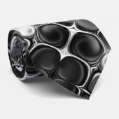 Zwart-wit Abstracte kunst Stropdas (Opgerold)