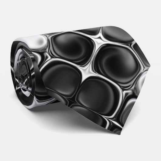 Zwart-wit Abstracte kunst Stropdas (Opgerold)