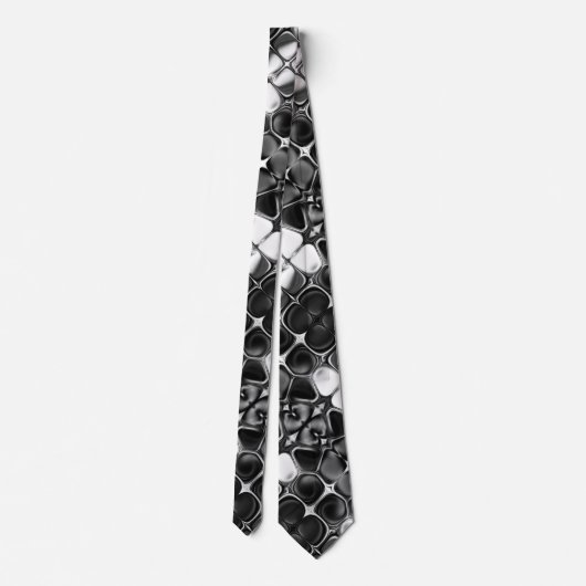 Zwart-wit Abstracte kunst Stropdas (Achterkant)