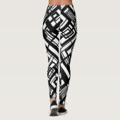 Zwart-wit abstracte leggingen leggings (Achterkant)