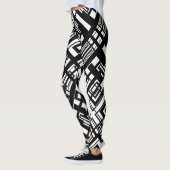 Zwart-wit abstracte leggingen leggings (Links)