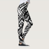 Zwart-wit abstracte leggingen leggings (Rechts)