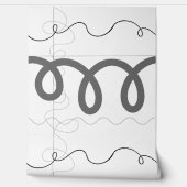 Zwart-wit Abstracte lijnen behang (Afrollen)