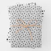 Zwart-wit abstracte lijnen en stippen inpakpapier vel (In situ)