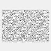 Zwart-wit abstracte lijnen en stippen inpakpapier vel (Voorkant)