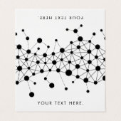 Zwart-wit abstracte lijnen en stippen visitekaartje (Buitenkant ongevouwen)