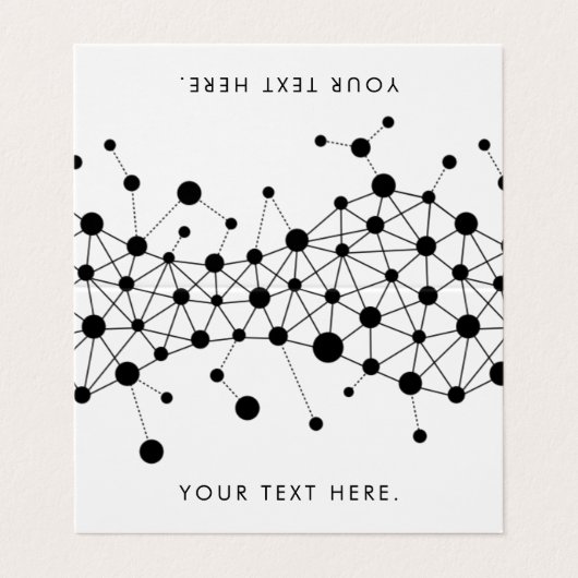 Zwart-wit abstracte lijnen en stippen visitekaartje (Buitenkant ongevouwen)