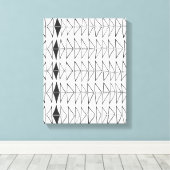 Zwart wit Abstracte lijnen vormen artsy patroon Canvas Afdruk (Insitu (Houten vloer))