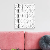 Zwart wit Abstracte lijnen vormen artsy patroon Canvas Afdruk (Insitu (Woonkamer))