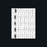 Zwart wit Abstracte lijnen vormen artsy patroon Canvas Afdruk<br><div class="desc">Een modern,  minimalistisch abstract ontwerp van lijnen die organische driehoekvormen vormen in zwart-wit.</div>