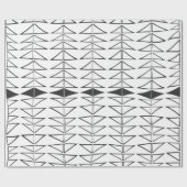 Zwart wit Abstracte lijnen vormen Quirky Pattern Cadeaupapier (Vlak)