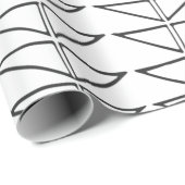 Zwart wit Abstracte lijnen vormen Quirky Pattern Cadeaupapier (Rol Hoek)