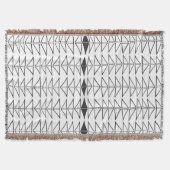 Zwart wit Abstracte lijnen vormen Quirky Pattern Deken (Voorkant)