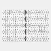 Zwart wit Abstracte lijnen vormen Quirky Pattern Inpakpapier Vel (Voorkant 3)
