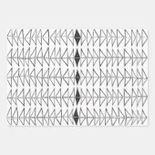 Zwart wit Abstracte lijnen vormen Quirky Pattern Inpakpapier Vel (Voorkant)