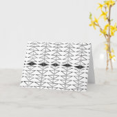 Zwart wit Abstracte lijnen vormen Quirky Pattern Kaart (Gele Bloem)