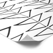 Zwart wit Abstracte lijnen vormen Quirky Pattern Poster (Hoek)