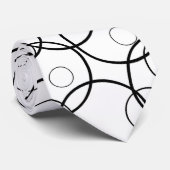 Zwart-wit Abstracte lineaire cirkels Stropdas (Opgerold)