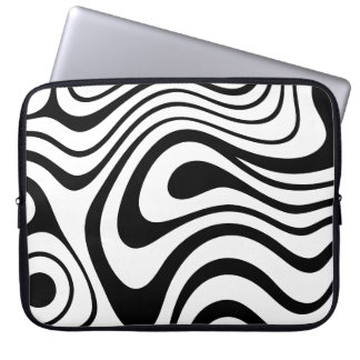 Zwart-wit abstracte marmer stijl laptop sleeve