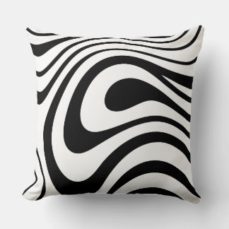 Zwart-wit abstracte marmerstijl kussen