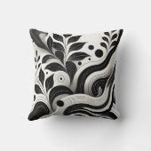 Zwart-wit Abstracte Natuur ontwerp Kussen (Achterkant)