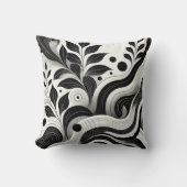 Zwart-wit Abstracte Natuur ontwerp Kussen (Voorkant)