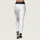 Zwart-wit abstracte polka stip schedels leggings (Achterkant)