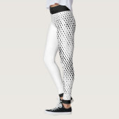 Zwart-wit abstracte polka stip schedels leggings (Links)