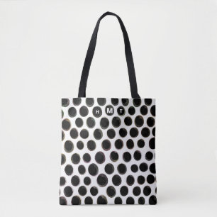 Zwart-wit Abstracte Stip Tote Bag