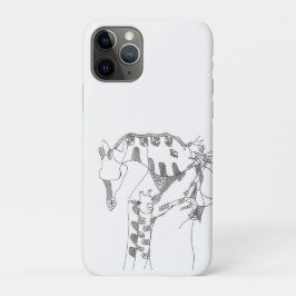 Zwart-wit abstracte stok tapijten houten wand Case-Mate iPhone case