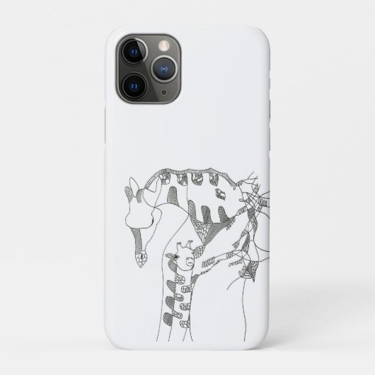 Zwart-wit abstracte stok tapijten houten wand Case-Mate iPhone case (Achterkant)