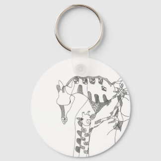 Zwart-wit abstracte stok tapijten houten wand sleutelhanger