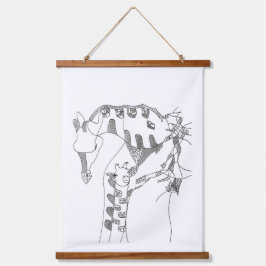 Zwart-wit abstracte stokfiguur wandtapijten hangend wandkleed