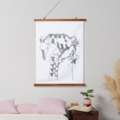 Zwart-wit abstracte stokfiguur wandtapijten hangend wandkleed (Slaapkamer)