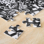 Zwart-wit Abstracte tekenpuzzel Legpuzzel (Zijkant)