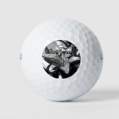 Zwart-wit abstracte vormen Modern Silver Plat Golfballen (Voorkant)