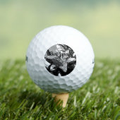 Zwart-wit abstracte vormen Modern Silver Plat Golfballen (Insitu Shirt)