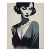 Zwart-wit Abstracte vrouw Perfect Poster (Voorkant)